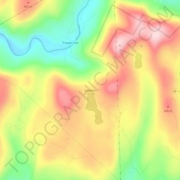 Carte topographique Joscelyn, altitude, relief