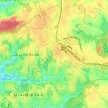 Carte topographique Pochwacie, altitude, relief