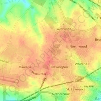 Carte topographique Haine, altitude, relief