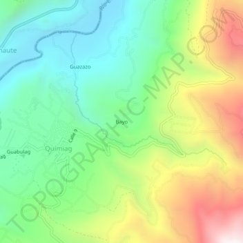 Carte topographique Bayo, altitude, relief