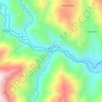 Carte topographique Cochalan, altitude, relief