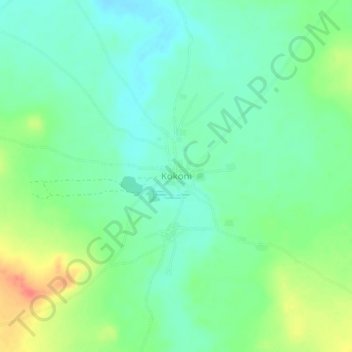 Carte topographique Kokoni, altitude, relief