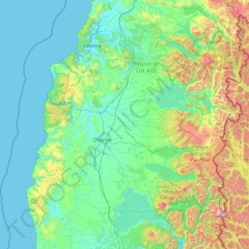 Carte topographique Zona Sur, altitude, relief
