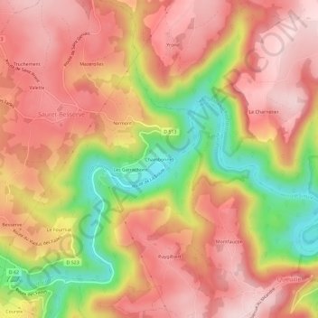 Carte topographique Chambonnet, altitude, relief