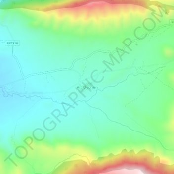 Carte topographique Aït Ouchèn, altitude, relief