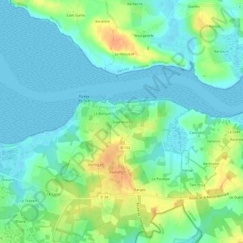 Carte topographique Gourvinais, altitude, relief