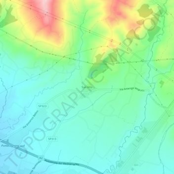 Carte topographique San Vito, altitude, relief