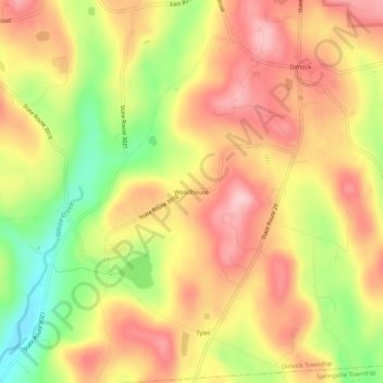 Carte topographique Woodhouse, altitude, relief