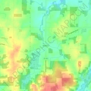 Carte topographique Reading, altitude, relief