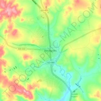 Carte topographique Nerópolis, altitude, relief