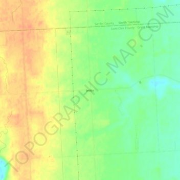 Carte topographique Jeddo, altitude, relief