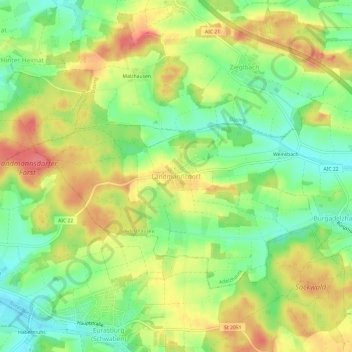 Carte topographique Landmannsdorf, altitude, relief