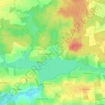Carte topographique La Bolinière, altitude, relief