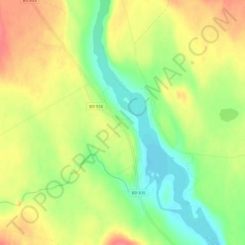 Carte topographique Narken, altitude, relief