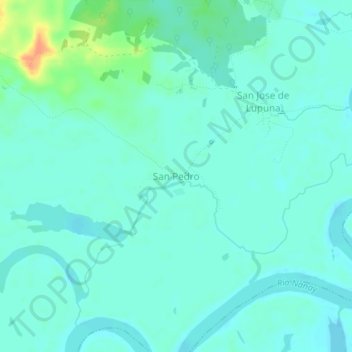 Carte topographique San Pedro, altitude, relief