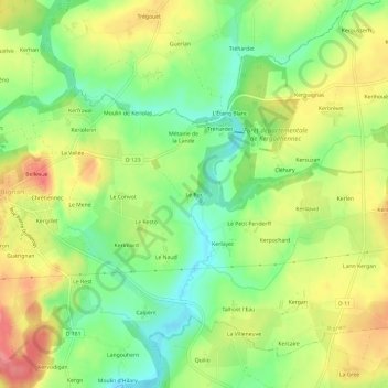 Carte topographique Le Roc, altitude, relief