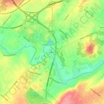 Carte topographique Edison, altitude, relief