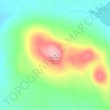 Carte topographique Snowshoe Mountain, altitude, relief