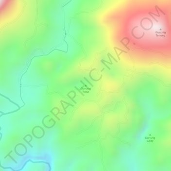 Carte topographique Gunung Rosa, altitude, relief