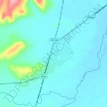 Carte topographique Mazo Cruz, altitude, relief