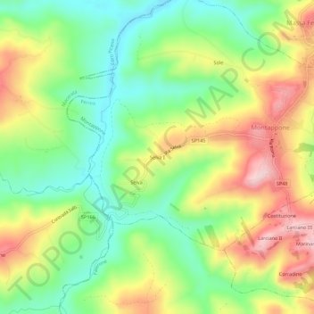 Carte topographique Selva I, altitude, relief