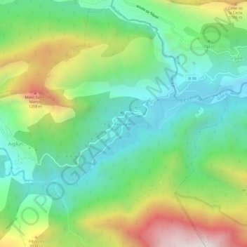 Carte topographique Vascognes, altitude, relief