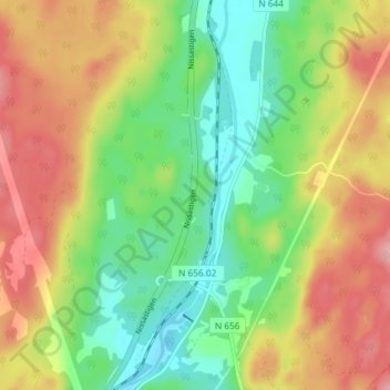 Carte topographique Fröslida, altitude, relief