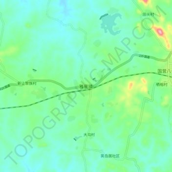 Carte topographique 雅星镇, altitude, relief