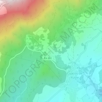 Carte topographique El Ronquillo, altitude, relief
