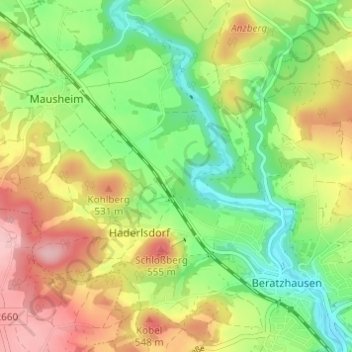 Carte topographique Niesaß, altitude, relief