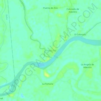 Carte topographique Pimocha, altitude, relief