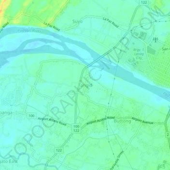 Carte topographique Tangid, altitude, relief