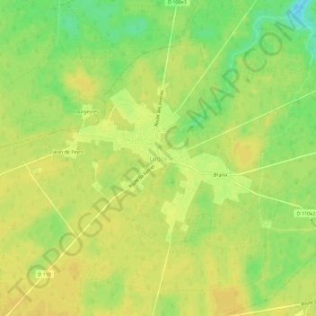 Carte topographique Lugos, altitude, relief