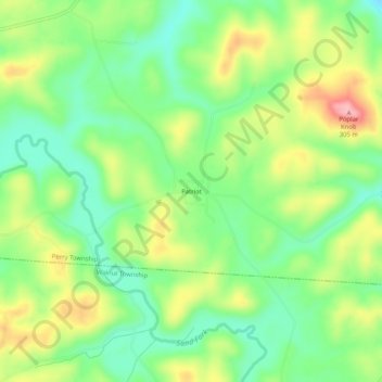 Carte topographique Patriot, altitude, relief