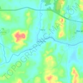 Carte topographique São Marcos, altitude, relief
