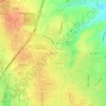 Carte topographique Wetsel, altitude, relief