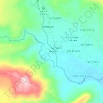 Carte topographique Lopi, altitude, relief