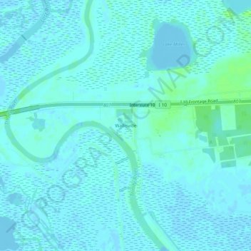 Carte topographique Wallisville, altitude, relief