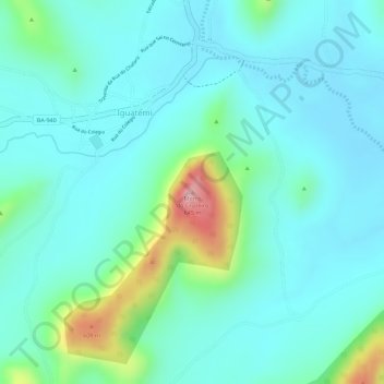 Carte topographique Morro do Cruzeiro, altitude, relief
