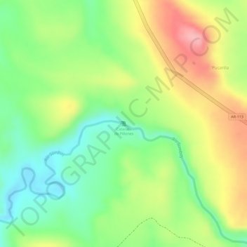 Carte topographique Catarata de Pillones, altitude, relief