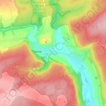 Carte topographique Le Parterre, altitude, relief