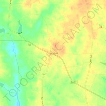 Carte topographique Hartsfield, altitude, relief