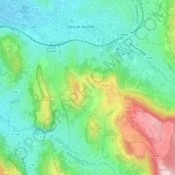 Carte topographique Sous Fournette, altitude, relief