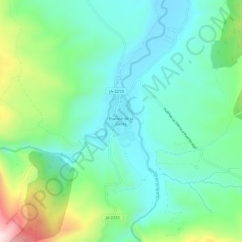 Carte topographique Puente de la Sierra, altitude, relief