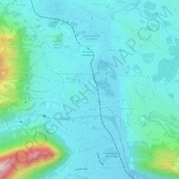 Carte topographique Berg, altitude, relief