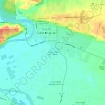 Carte topographique Traitraico, altitude, relief