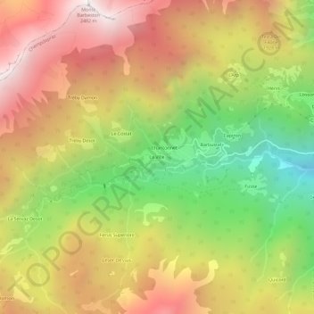 Carte topographique La Ville, altitude, relief