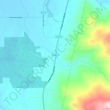 Carte topographique Denmark, altitude, relief