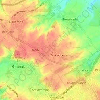 Carte topographique Douvergenhout, altitude, relief