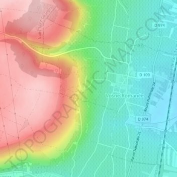 Carte topographique Les Gaudichots, altitude, relief
